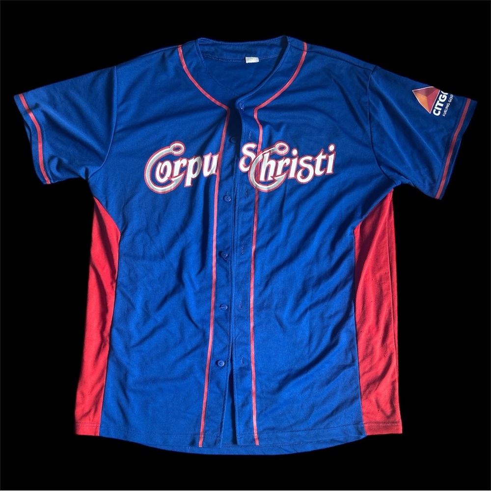 Corpus Christi Kids Baseball Jersey - Blue and Red